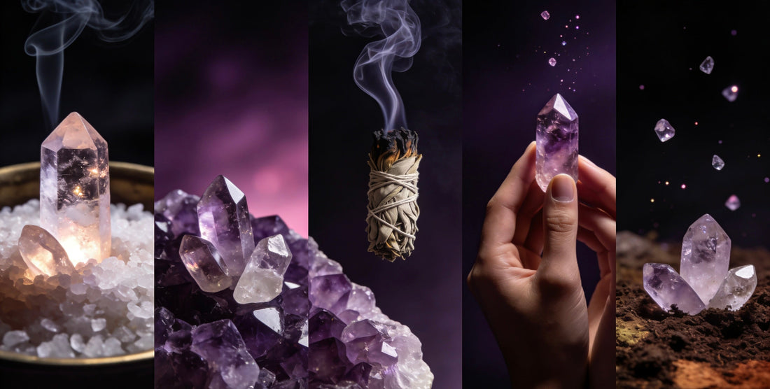 其他五種水晶淨化方法｜海鹽・煙燻・晶簇・意念・大地 5 More Crystal Cleansing Methods｜Salt・Smudge・Cluster・Intention・Earth