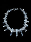 Clear Quartz × Herkimer Diamond Double Terminated Necklace｜Natural Crystal｜Chakra Cleansing Energy Amplification｜39cm 10-37mm｜白水晶閃靈鑽雙尖項鏈｜天然水晶｜七輪淨化能量放大