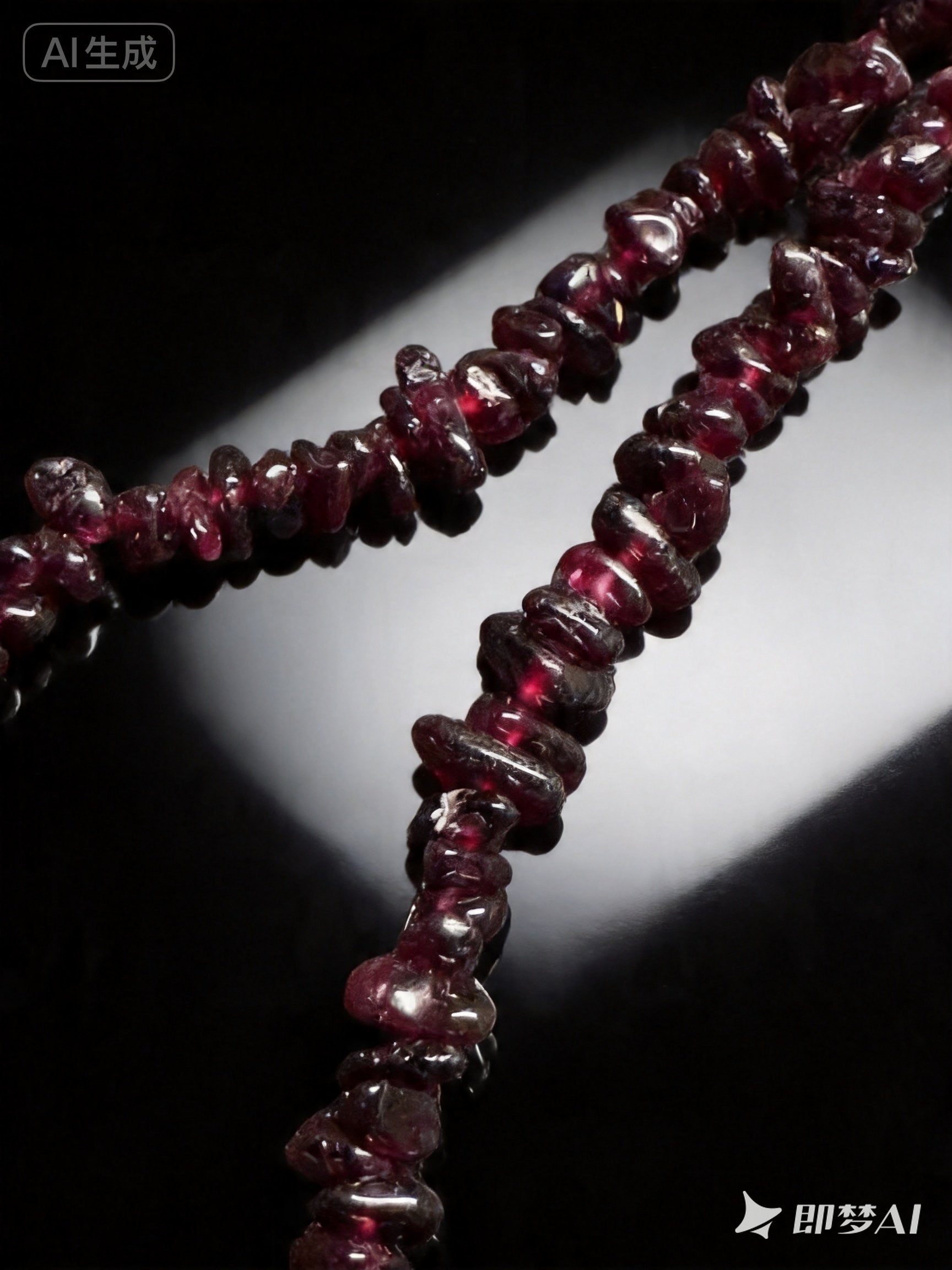 Natural Garnet and Herkimer Diamond Necklace | Women's Stone & Purification Crystal | Healing Crystal Jewelry for Vitality & Chakra Balance | Mother's Day Birthday Gift for Her ｜石榴石閃靈頸鏈｜女人石x淨化之石 雙重能量｜旺氣血・平衡七輪｜母親節生日禮物｜7-13mm 40cm