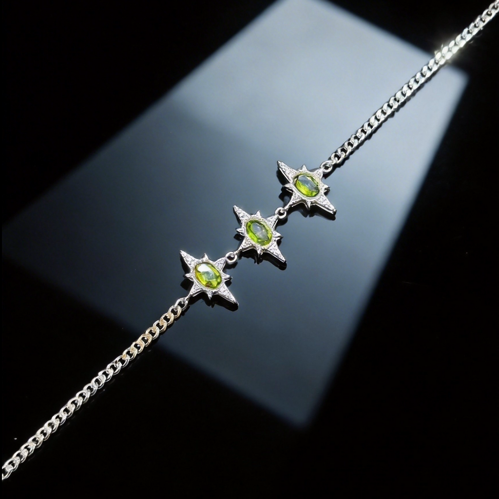 Designer Peridot Star Bracelet｜設計款 橄欖石 星芒 手鏈