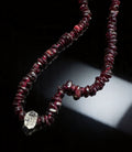 Natural Garnet and Herkimer Diamond Necklace | Women's Stone & Purification Crystal | Healing Crystal Jewelry for Vitality & Chakra Balance | Mother's Day Birthday Gift for Her ｜石榴石閃靈頸鏈｜女人石x淨化之石 雙重能量｜旺氣血・平衡七輪｜母親節生日禮物｜7-13mm 40cm