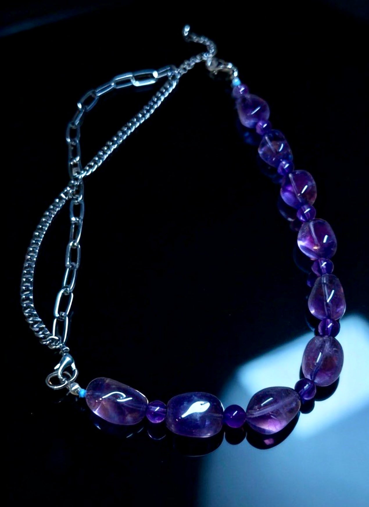 Natural Amethyst Designer Necklace | Wisdom Stone for Emotional Balance & Intuition | February Birthstone Love Protection | Mother's Day Birthday Gift for Her | 設計款紫水晶項鏈｜智慧之石 平靜情緒 x 提升直覺｜二月誕生石 愛的守護