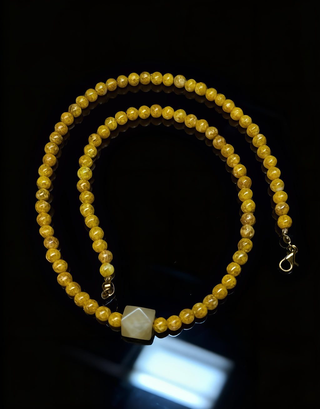 Designer Realgar & Morganite Beaded Necklace｜58cm｜6-13mm Natural Stone｜Confidence & Gentle Energy｜設計款雄黃石摩根石項鏈｜天然石｜自信與溫柔能量