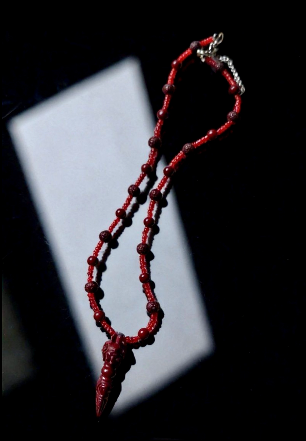 Designer Cinnabar Short Necklace | Vintage Cultural Pendant｜設計款 紫金砂 降魔杵 短項鍊｜復古文創 頸鏈