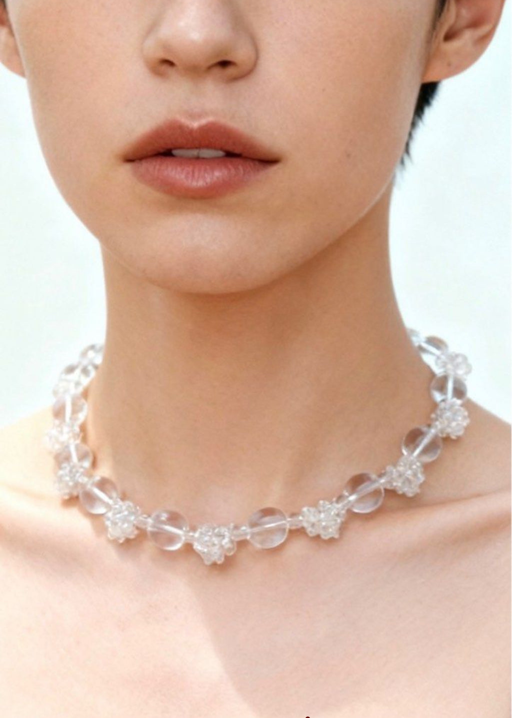 Designer Clear Quartz Beaded Necklace｜45.5cm｜12mm Natural Clear Quartz｜Master Healer・Energy Amplifier｜設計款白水晶項鏈｜天然白水晶｜療癒之王・能量放大