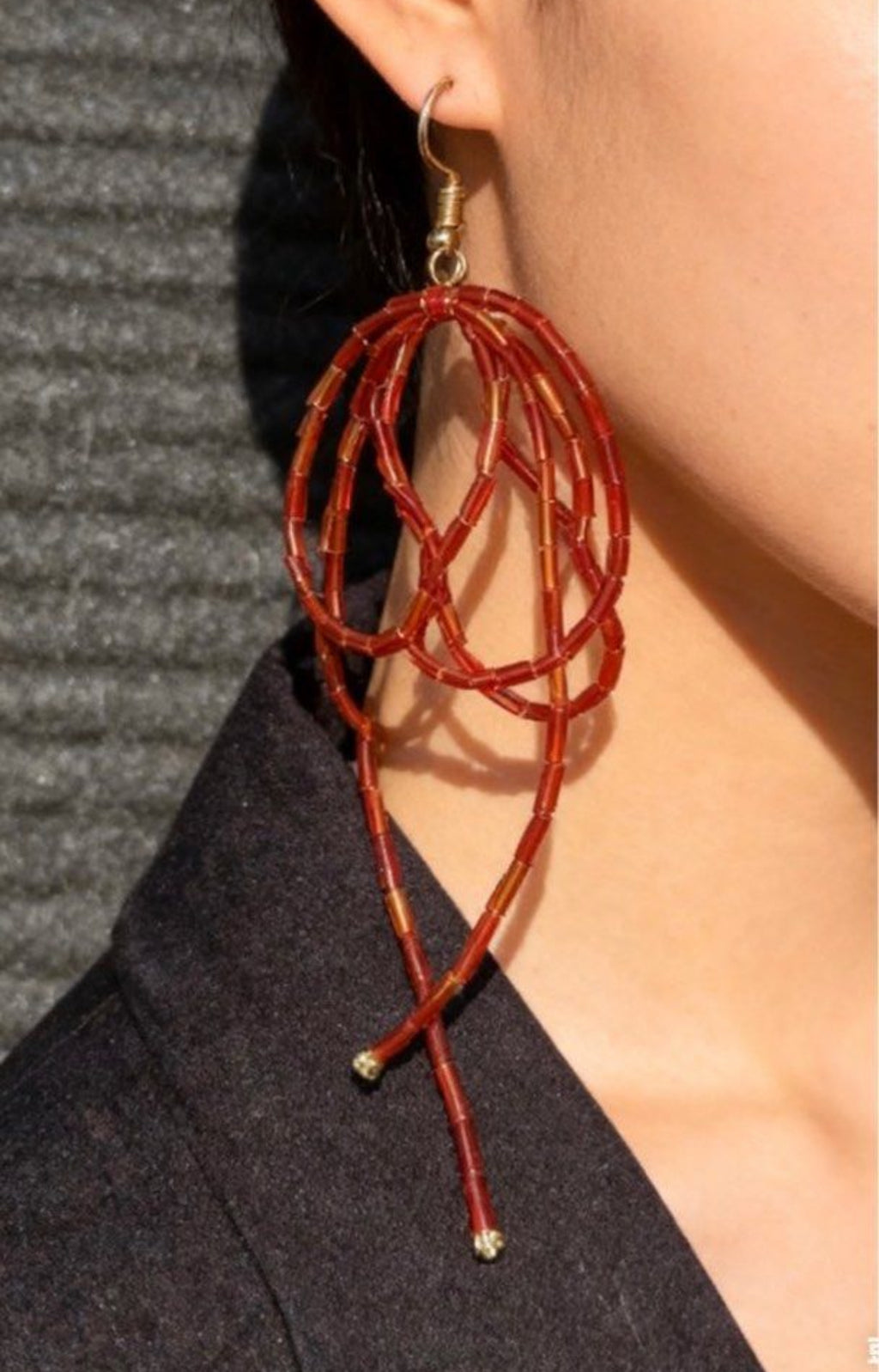 KC Gold Handmade Tassel Earrings｜Designer Beaded Fringe｜Unisex Jewelry｜Light & Elegant｜KC金手工流蘇耳環｜設計款米珠流蘇｜中性耳環｜輕盈靈動