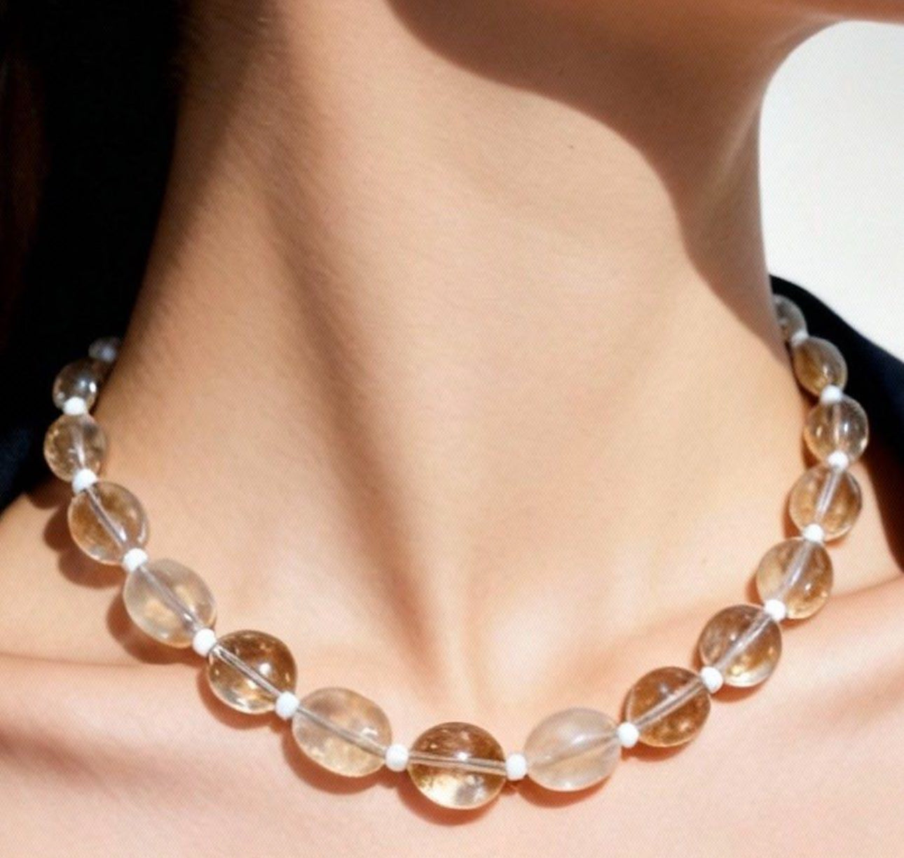 Natural Clear Quartz Designer Necklace | Master Healer Crystal 11-16mm Large Beads | Energy Purification & Chakra Balancing | Mother's Day Birthday Gift for Her｜設計款白水晶項鏈｜水晶之王 11-16mm大珠｜淨化磁場平衡七輪