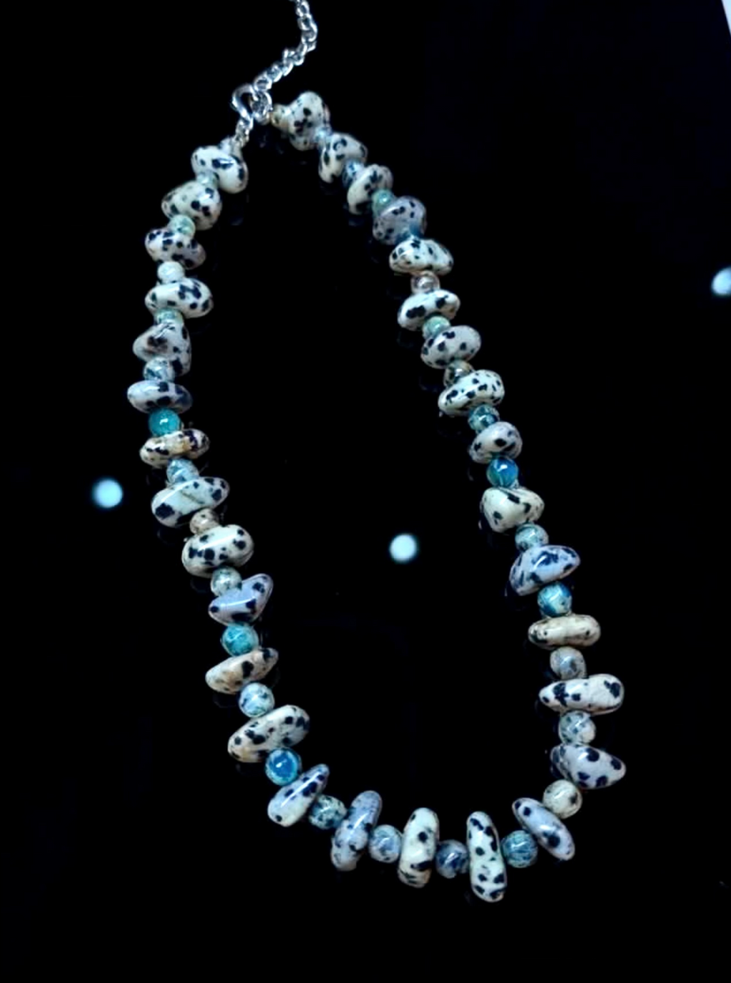 Designer Dalmatian Jasper K2 x Amber Gradient Necklace / Bracelet (Dual-use)｜設計款 斑點石 K2 x 琥珀 漸變 項鍊 / 手鏈 (多用款) 海底輪 眉心輪