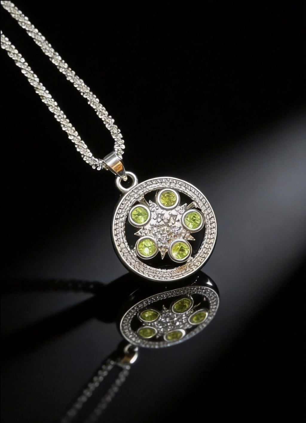 Peridot Spinner Necklace | Yellow-Green Gemstone Design｜橄欖石轉盤項鍊｜黃綠寶石設計款