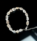Designer Oil Inclusion Phantom Quartz Bracelet | Natural Clear Phantom Quartz with Adjustable Chain｜ Chakras｜設計款 油膽閃靈原石手串｜天然冰透閃靈鑽 鍊長可調節
