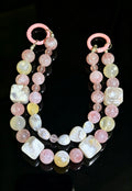 Oversized Strawberry Quartz & Agate Beaded Phone Lanyard | Handmade Wrist Strap Anti-drop Chain｜大顆粒草莓晶與瑪瑙手機掛繩｜手工串珠短掛繩 手腕防摔鏈